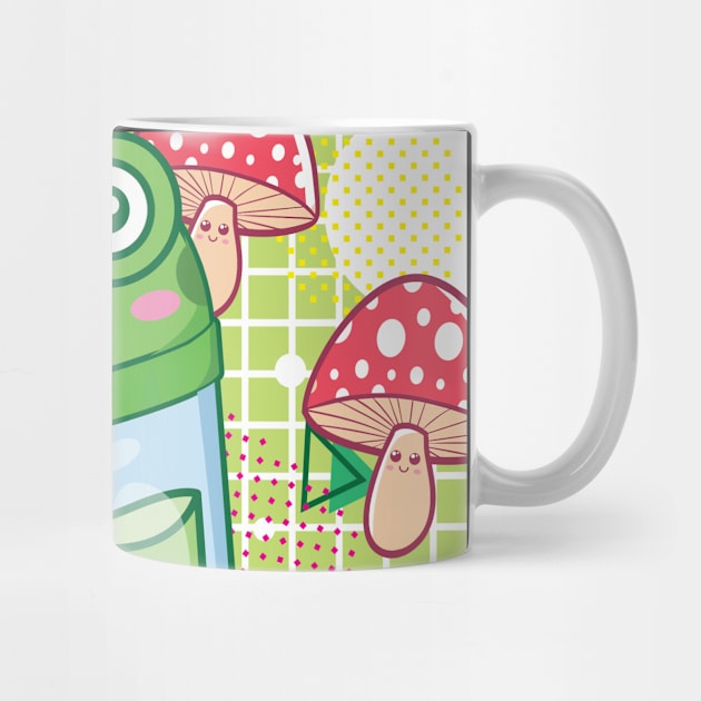 Cottagecore Aesthetic Japanese Bubble Tea Frog by Alex21